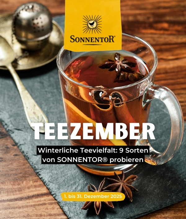 Teezember mit Sonnentor in der Johann Strauss Apotheke