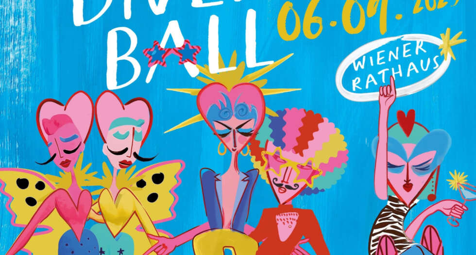 Zu sehen ist das Werbesujet für den 17. Diversity Ball am 6. September im Wiener Rathaus.