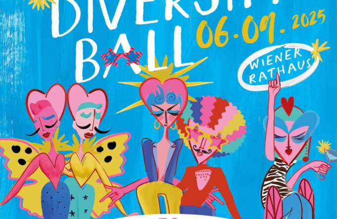 Zu sehen ist das Werbesujet für den 17. Diversity Ball am 6. September im Wiener Rathaus.